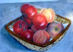Don Gentle, still life tomatoes apples